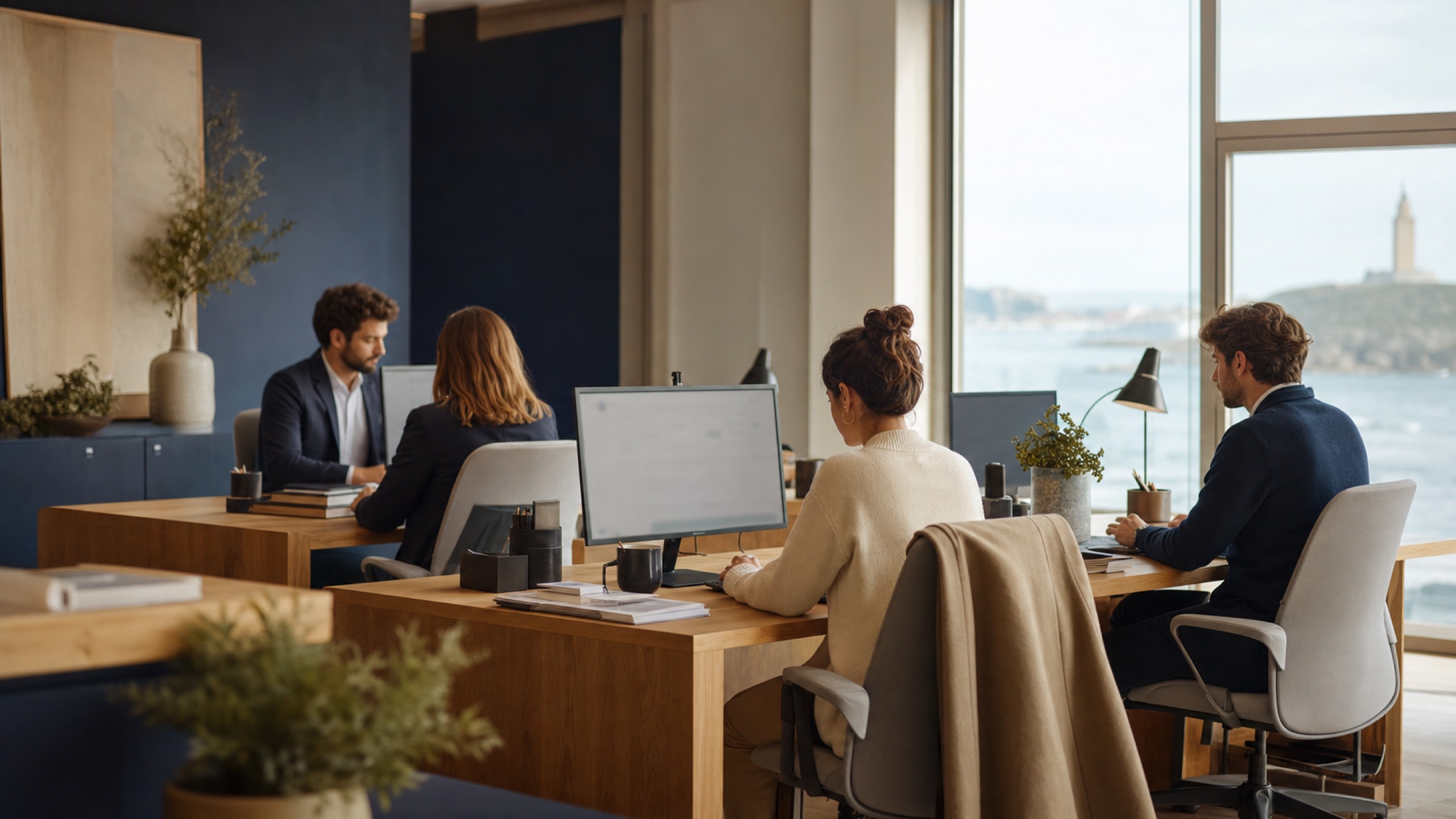 The PQS finance team at work in the A Coruña office