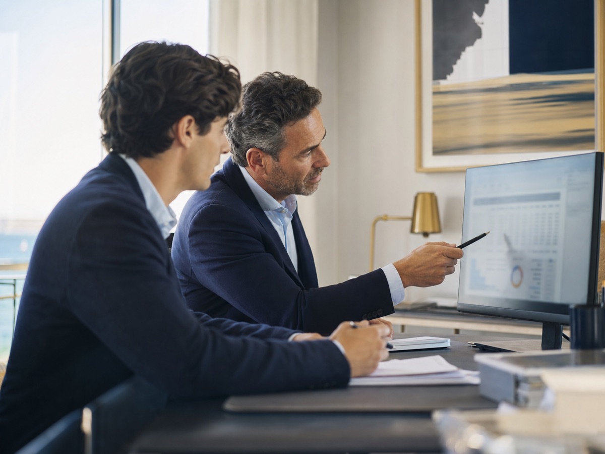 Senior team lead and accountant doing a four-eyes review